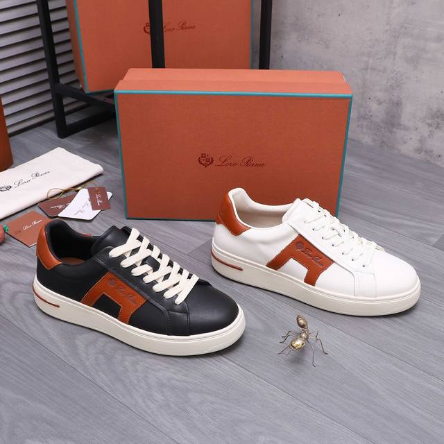 商品商标: Loro piana 诺悠翩然 休闲板鞋 正码码数: 38-46 45.46定做不退换 商品材料：精选优质牛皮拼接鞋面 牛皮内里 原版大底