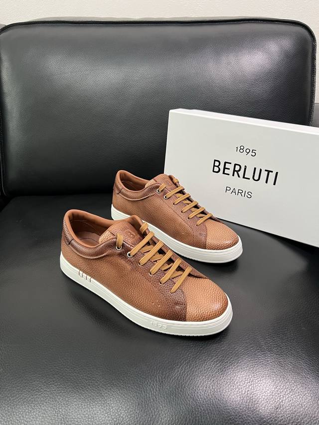 Berluti 顶级代购 布鲁提 专柜同步发售原厂配置，意大利进口牛皮面料，全进口水染牛皮里垫，鞋底：原厂特供原版底超级舒适，原厂跟单货 高品质，可随意进出专柜
