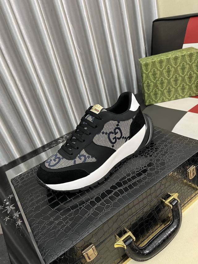 调工厂p价 男装男鞋 运动原单 古奇Gucci 最新爆款休闲鞋，顶端品牌 奢侈～代购，顶级～质量。专柜同卖产品 面料原版压纹小牛皮 舒适的羊皮内里 ，码数：38