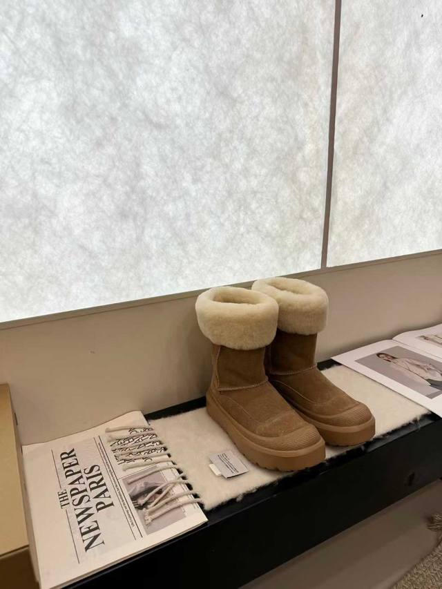 工厂p价 女装女鞋 运动原单小毛领雪地靴低 中 高 太可爱啦！ 冬天的安全感是这双雪地靴给的！暖乎乎 行走的羊咩咩实在是太可爱啦超美腻 简洁、精美风格是很多女孩
