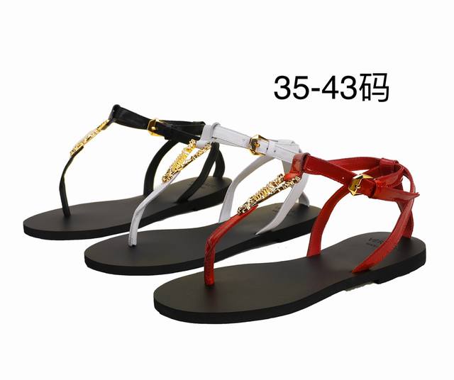 工厂p价 女装女鞋 运动原单 35-43码 范思哲新款V扣平底凉鞋，面料牛皮，内里羊皮，优质橡胶中底，耐磨舒适橡胶大底，着地感平稳，呵护你的双脚，令行走非常方便