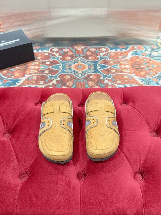 工厂p价 女装女鞋 运动原单 Louis Vuitton* Birkensto联名合作款博肯包头鞋 万年经典勃肯软底强势推出 一个品牌就是一个类型 其构造鉴于人