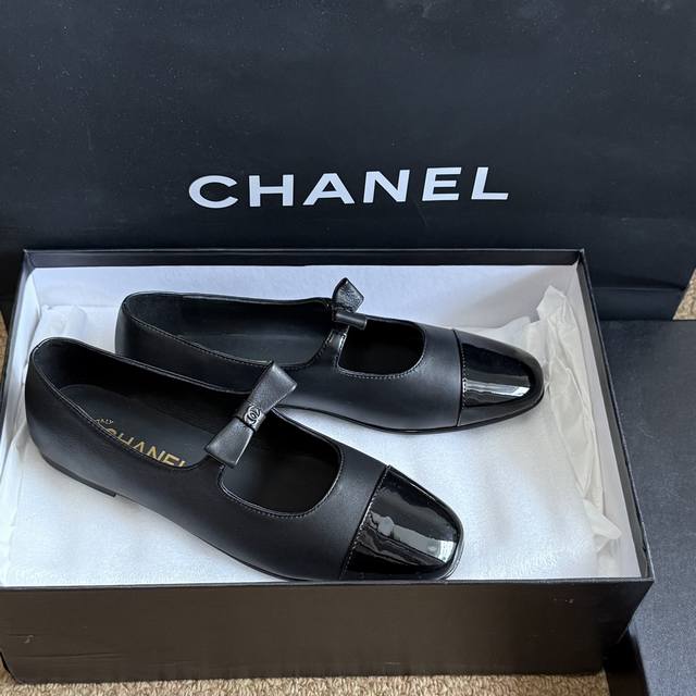 Size: 35-39 40订做不退不换 早秋新款Chanel 25B 小香蝴蝶结玛丽珍鞋经典双C小扣平底芭蕾舞鞋 经典双C蝴蝶结，香家高级感这块总让人大写的服