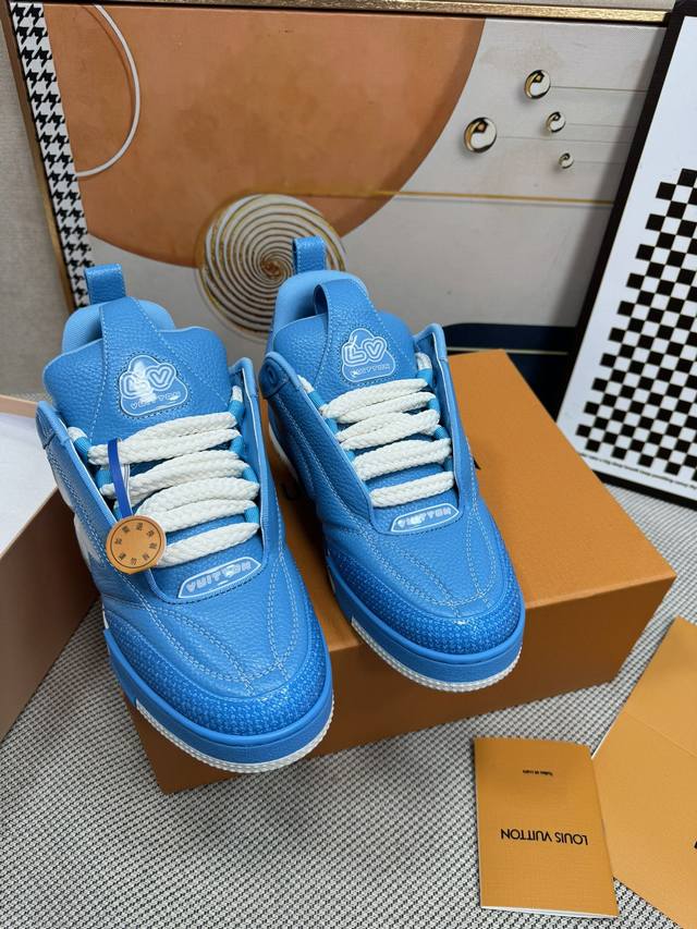 面包鞋 顶级级版本 Lv-路易-威登 pk市场一切版本 情侣款 走秀新款 篮球板鞋 代购品质 原版1：1开发复刻！！上脚非常舒适 做工精细 鞋面由意大利进口小牛