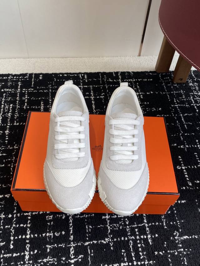 代购级女 男 爱马仕Hermes 25Ss 新色 情侣运动休闲鞋系列 经典运动风格+英伦拼色设计，经典耐看！原版倒模楦型，极致1:1形体 进口高端雨伞布呈现出精