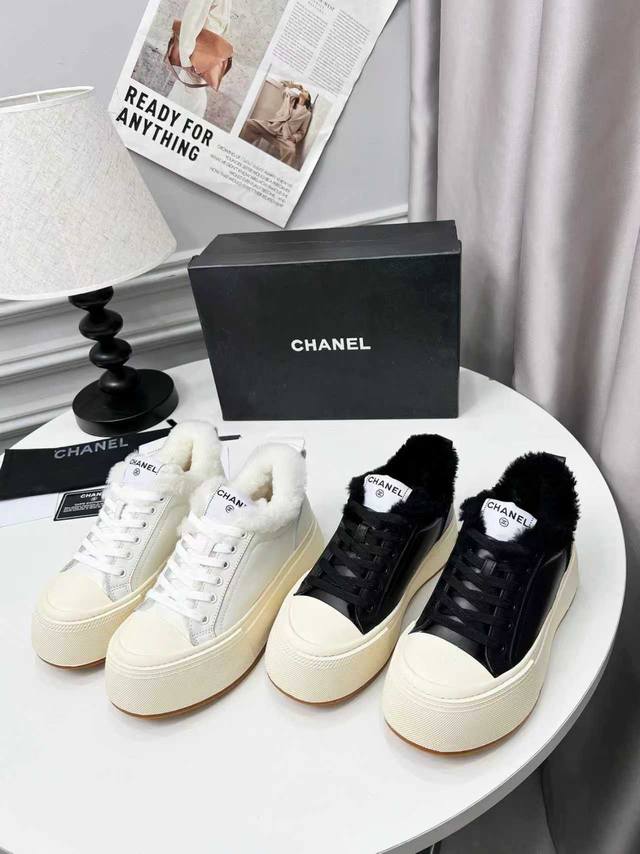 厚底皮面 Chan*L 冬季新款加毛王炸爆款大头鞋 小香C家新款系带休闲鞋 板鞋 运动鞋 随手拍都超好看的热门单品 网红秀图一波接一波本季必入款 酷帅呆萌的鞋头