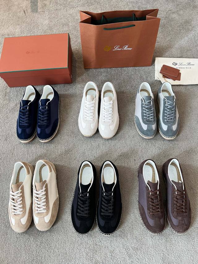 Loro piana*又一顶级正品级爆款新作 集德训鞋的经典版面与渔夫鞋底的强强结合， 就是如此鬼才设计 小牛绒面料搭配亚麻面料的组合，舒适透气不闷脚，渔夫鞋底