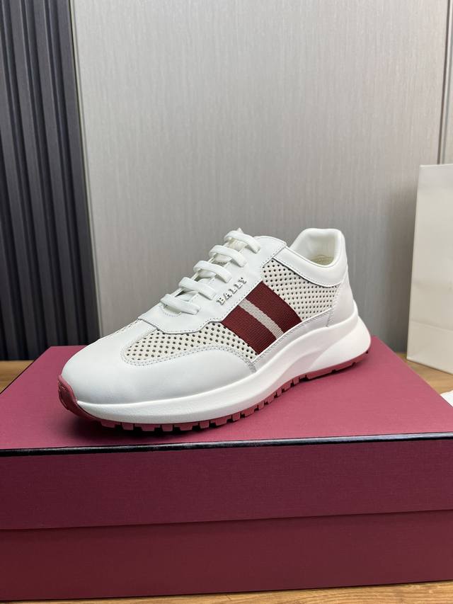 工厂p价 巴利-Bally家原单新品系列,1:1出货 高档牛皮拼接时尚网面+牛皮内里,原版原厂大底，轻便舒适脚感！38-45 38.45订做