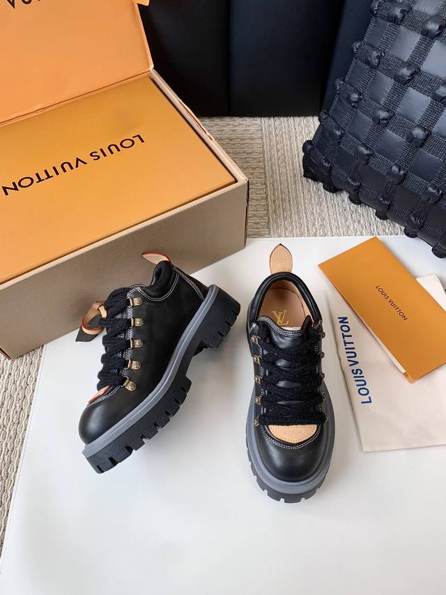 男码+10｜Lv Remix情侣系带休闲登山德比鞋 高品货 鞋面进口头层牛皮，任何细节做工 高级感十足，复古户外休闲系列，内里垫脚小牛皮，原版开模Tpu防滑大底