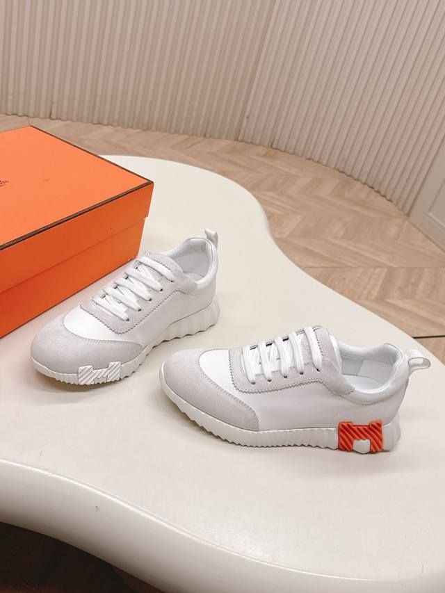 情侣款 出女 男 Hermes 爱马仕2025 新系列休闲运动鞋 H系列 工艺极致，同步专柜上新.鞋子的每一个细节都特别用心，相当惹眼，雅致的拼接元素，凸显不俗