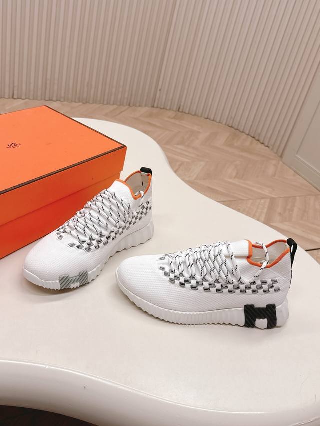 情侣款 出女 男 Hermes 爱马仕2025 新系列休闲运动鞋 H系列 工艺极致，同步专柜上新.鞋子的每一个细节都特别用心，相当惹眼，雅致的拼接元素，凸显不俗