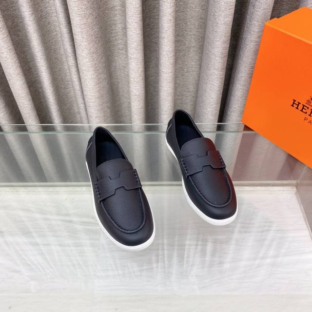女 男 顶级版本 Hermes 爱马仕 Game Kelly扣厚底乐福鞋 情侣款 小牛皮乐福鞋风格休闲运动鞋 搭配功能性镀钯Kelly鞋扣 原版定制Kelly鞋