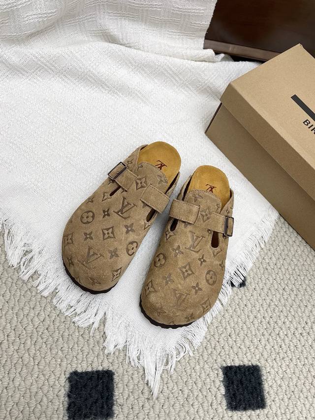 女款 男款10 Birkenstock X 联名Lv 情侣款 勃肯鞋 休闲 爆头 拖鞋 Birkenstock系列 这两个品牌刚出联名我就心动了 代购找很久才买