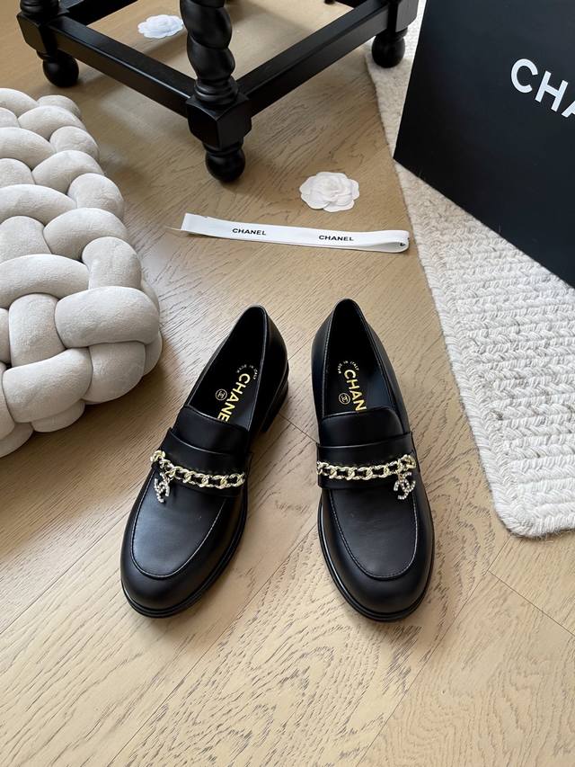 Chanel 25K新款厚底乐福鞋 顶级版本！抢先发售 鞋面牛皮 内里羊皮 真皮大底 码数：34-41 34 40 41定制不退换