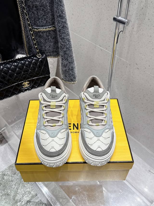 顶级版本 男款 Fendi 2025春夏新款厚底运动鞋男鞋休闲鞋整双鞋子采购Zp开发打造，全部定制材料，独家开模大底，细节全部对版出货，连包装也做到跟正品一样。