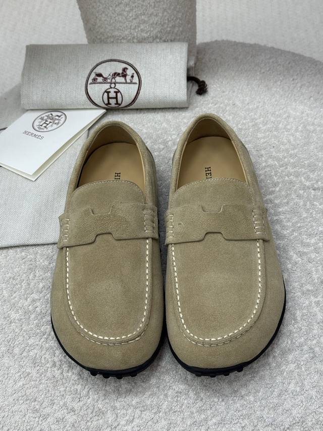 顶级品质 Hermes Fw25 New Arrival～ 爱玛仕早秋新品一脚蹬乐福鞋 主打一个穿着舒适方便好搭配 慵懒随性 鞋面A级麍皮材质 水染牛皮里衬 原