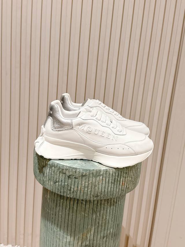 顶级版本：女款 男款 Alexander Mcqueen 亚历山大 麦昆 Sprint系列情侣款 休闲 运动鞋 小白鞋 老爹鞋 原版购入开发 做货 Sprint