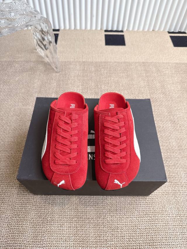 puma X Birkenstock 彪马X勃肯鞋包头鞋 皮革绒面双扣时尚休闲平底鞋 牛皮绒面革质地柔软搭配可调节鞋扣提升穿着舒适度⑤ 人体工学设计分散脚部压力