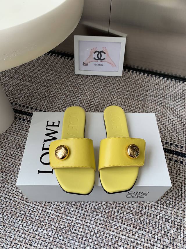 Loewe 罗意威25Ss新品复古风平底沙滩拖鞋 小红书、外网火爆款 最近大热的一款拖鞋 超级可爱 时髦精绝对不能错过的必入款 没有任何繁杂装饰 质感极好的Vi