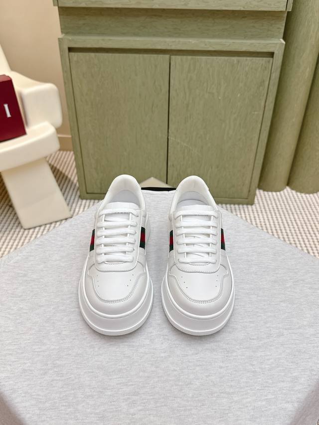 代购级 ｜D0017Gucci 25Ss 秋冬新色 配海外代购航空包装 Gg情侣款厚底鞋 饼干鞋 小白鞋 运动鞋 平板鞋 走秀款 明星 网红 小红书等必定种草打