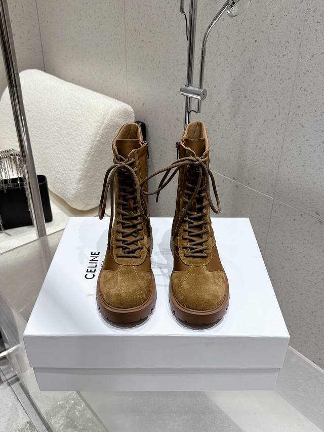 高版本 Celine 赛琳 秋冬爆款马丁靴 年度人手一双的马丁靴 显瘦增高满分单品 原版购入开发 所有细节无差 原版定制布料 牛皮面牛皮内里 原版大底 码数：3