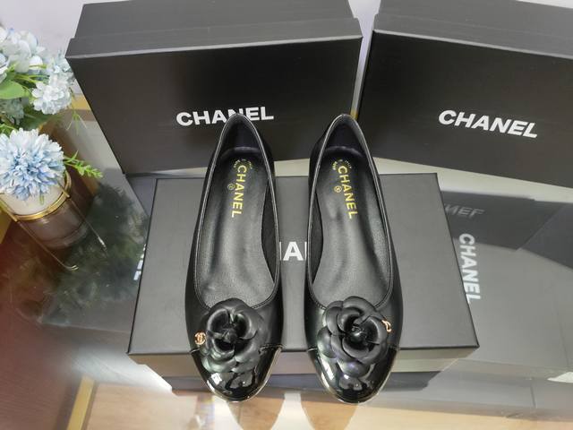 橙子出厂价 Chanel 香奈儿 新款 山茶花平底鞋 玛丽珍鞋 拼色单鞋 码数：35-40