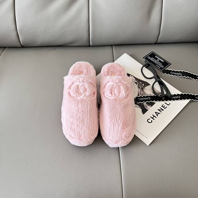 出厂： Chanel 香奈儿 顶级专柜 秋冬限定 官网上新 全球首发 Chanel 香奈儿24Ss-厚底包头毛毛拖 Charnl美鞋 Chanel鞋控 Chan