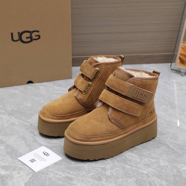 Ugg经典系列全新升级厚底雪地靴 Check 你的随性复古棕色系look，点亮街头拿捏 潮酷不费力~厚底铅笔靴 大橘底一秒蹬厚底tazz秋冬装备齐活，玩不一样的