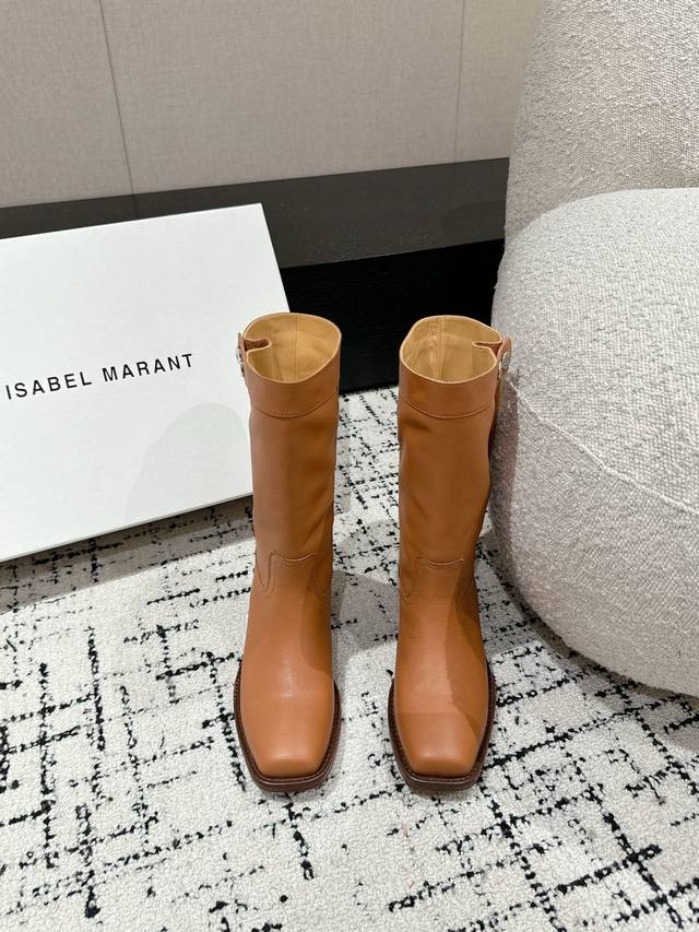 Isabel Marant 24 伊莎贝尔秋冬新品 进出专柜无压力 一眼心动 貌美西部战靴 慵懒法式 软糯舒适 超舒服的一款 超好穿 鞋面：进口牛京 牛皮 内里