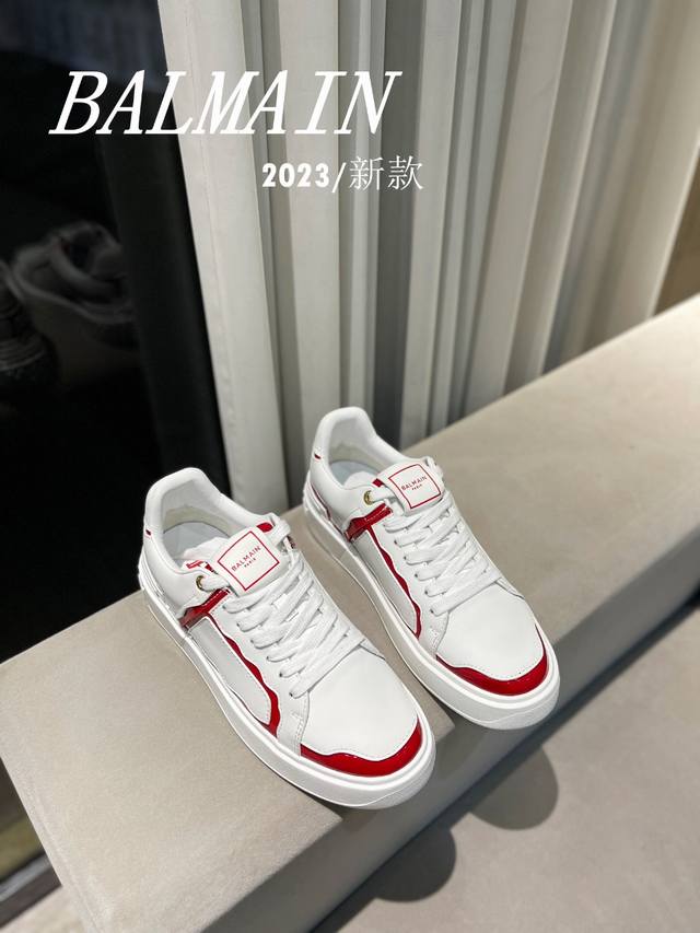 女款 男款 Balmain 巴尔曼 巴尔曼 最新 春夏 经典运动鞋 独家首发 香港、美国、巴黎各大时尚博主及明星同款。 男女同款休闲鞋 。 海外订购原版，1:1