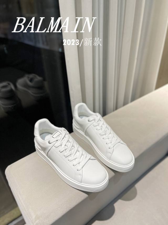 女款 男款 Balmain 巴尔曼 巴尔曼 最新 春夏 经典运动鞋 独家首发 香港、美国、巴黎各大时尚博主及明星同款。 男女同款休闲鞋 。 海外订购原版，1:1