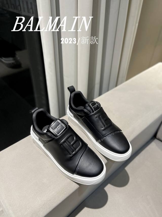 女款 男款 Balmain 巴尔曼 巴尔曼 最新 春夏 经典运动鞋 独家首发 香港、美国、巴黎各大时尚博主及明星同款。 男女同款休闲鞋 。 海外订购原版，1:1