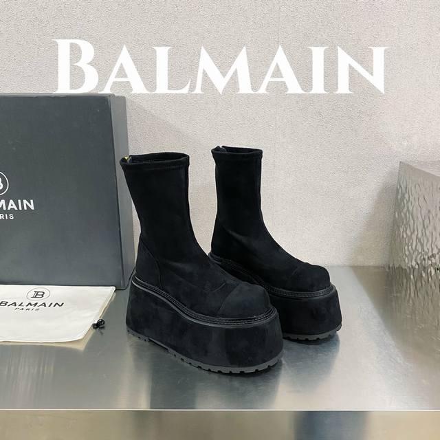 出厂价 Balmain 巴尔曼 独家首发 巴尔曼 秋冬季最新款皮革厚底短靴 重工打造，法国代购原版回来，历经数月全部私模打造，确保所有用料、材质、制作工艺与原版