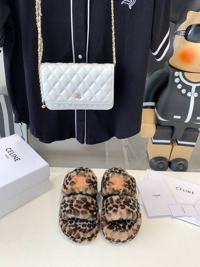 Celine Ss新款毛鞋 原版一比一出货 穿出去跟正品0区别所有细节材料全部zp一致 码：35 36 37 38 39 40