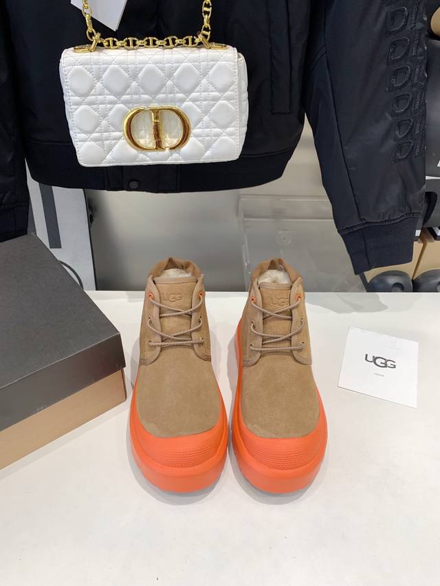 代购级 情侣款 Ugg Tasman Weather Hybrid一秒蹬雪地靴 王一博同款经典tasman鞋型之上加入大橘底机能撞色设计环保防水防雪材质兼具时髦