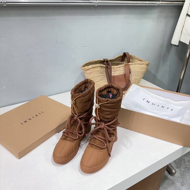 高品质出厂矮 ！高20！小众潮牌inuikii 24Ss秋冬专柜最新款贝壳头休闲时装雪地靴系列！独家款顶级货！强烈推荐！时尚百搭又保暖的一款靴子！而且不容易撞款
