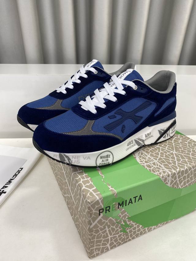 Premiata 普瑞米亚达 时尚、运动、休闲、慢跑、男鞋。 普瑞米亚达意大利名品百年历史，所有工艺全手工打造，米“字一样的logo简称米字鞋。完美的融合了传统