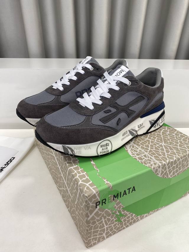 Premiata 普瑞米亚达 时尚、运动、休闲、慢跑、男鞋。 普瑞米亚达意大利名品百年历史，所有工艺全手工打造，米“字一样的logo简称米字鞋。完美的融合了传统