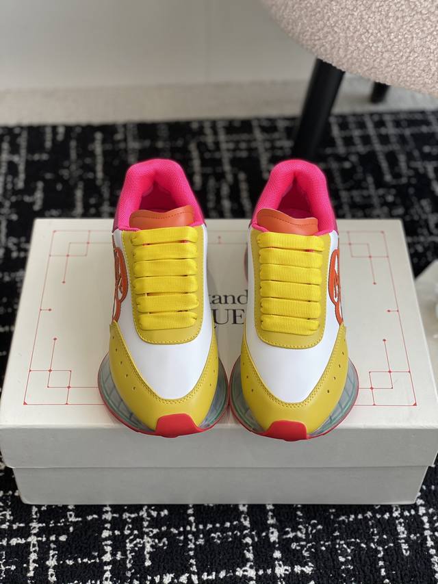 代购级 Alexander Mcqueen 亚历山大 麦昆 Sprint Runner系列情侣款 休闲 运动鞋 小白鞋 老爹鞋 原版购入开发 做货 Sprint