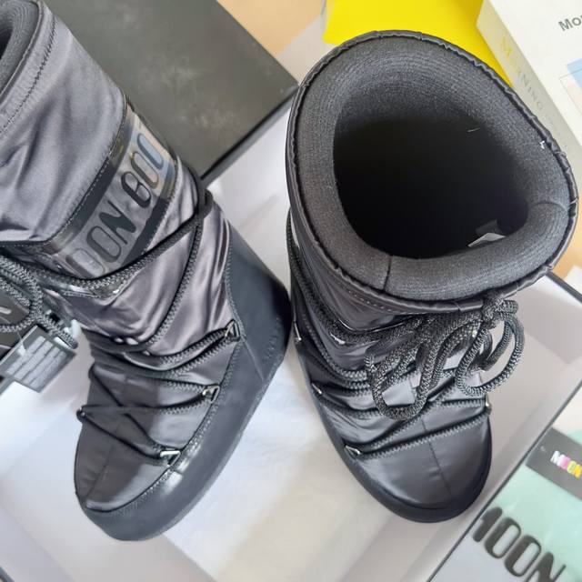 顶级版本：布款 Moon Boot 经典月亮靴 Icon Nylon尼龙高筒 户外 防水 雪地靴 棉靴 原版购入开发 做货 这款moon Boot 月亮靴ico