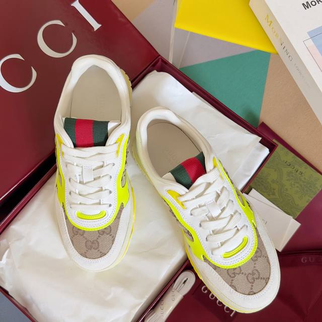 顶级版本：女款 Gucci古驰g家re-Web系列 情侣款 老花 休闲 运动鞋 滑板鞋 原版购入开发 做货 作为sabato De Sarno为gucci打造的