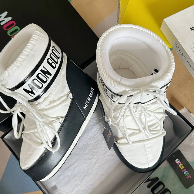 顶级版本：布款 Moon Boot 经典月亮靴 Icon Nylon尼龙短筒 户外 防水 雪地靴 棉靴 短靴 原版购入开发 做货 这款moon Boot 月亮靴