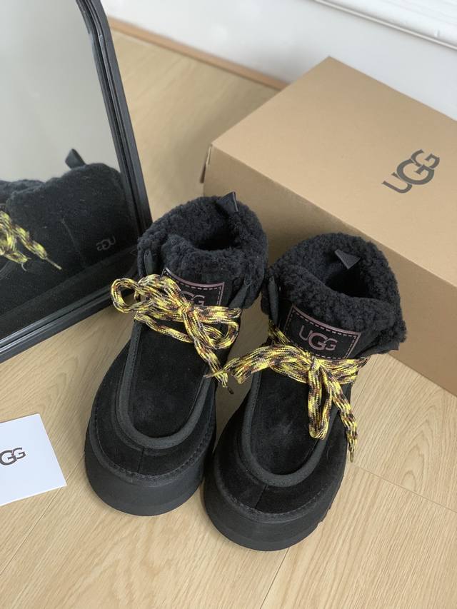顶级版本 Ugg雪地靴 每年秋冬必备的单品 鞋面羊皮 皮毛一体 绒面羊毛 内里全真羊毛 原版大底！Size:35-39