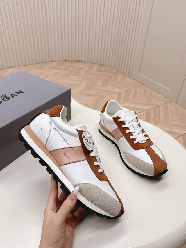 Hogan P: 情侣款,Size:女35-40.男39-44 .45定做 Hogan 霍根新款671系列 情侣 阿甘 休闲鞋运动鞋 沿边极度富有层次感，再加上