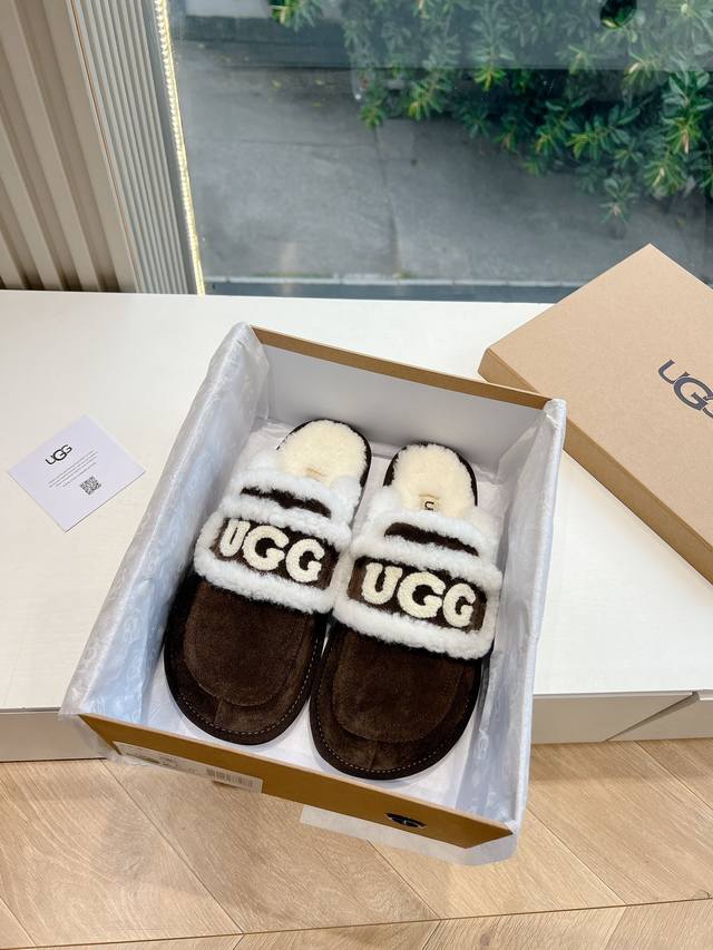 G021Ugg冬季新款女同款休闲舒适厚底圆头棉靴雪地靴棉鞋毛毛拖鞋 它的优点就是特别轻又好走路 跑步都没问题搭任何的裤子都可以 露不露可爱的毛边都好看搭配修身裤