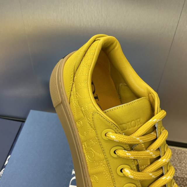 迪奥 2024秋冬高定系列新款男鞋 CD 果冻色平底休闲鞋 Dior and STONE ISLAND B33圆头系带帆布滑板鞋 明星同款Oblique字母lo