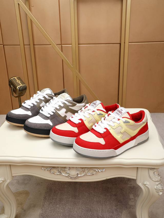实价 Fendi 芬迪男士休闲鞋最新元素潮爆全球，官网火爆热卖，2024最新休闲鞋，原版版本，专柜一比一，面料采用原版透气进口小牛皮进口羊皮内里原版防滑大底，舒