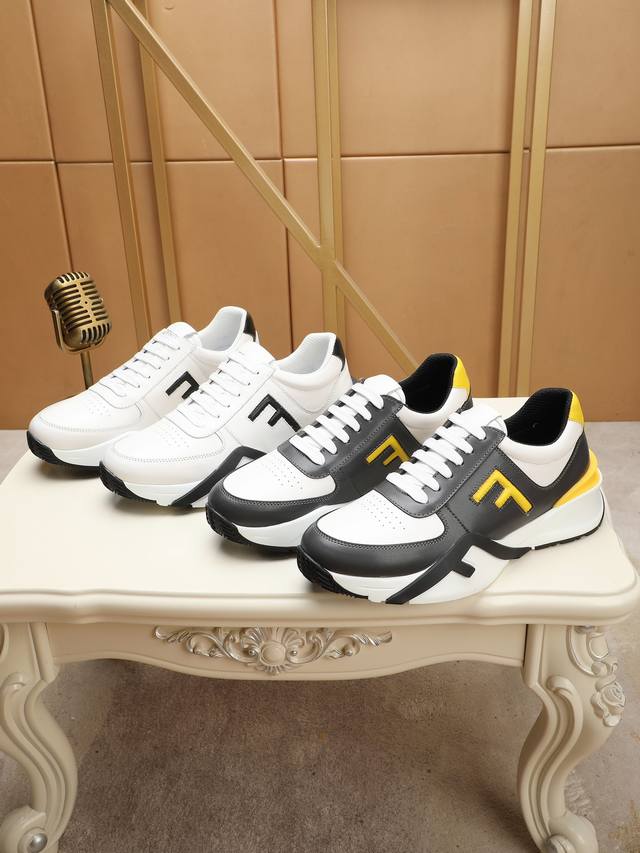 实价 Fendi 芬迪男士休闲鞋最新元素潮爆全球，官网火爆热卖，最新休闲鞋，原版版本，专柜一比一，面料采用原版透气进口小牛皮进口羊皮内里原版防滑大底，舒适以质量