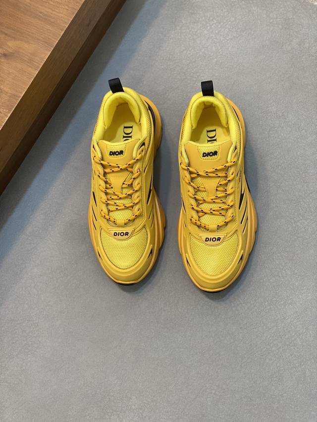 dior迪奥 码数：男39-45 45订做 Dior迪奥 2024新品 专柜最新爆款chrono系列厚底网面拼色跑鞋老爹鞋休闲运动鞋系列 原版购入开发做货这di