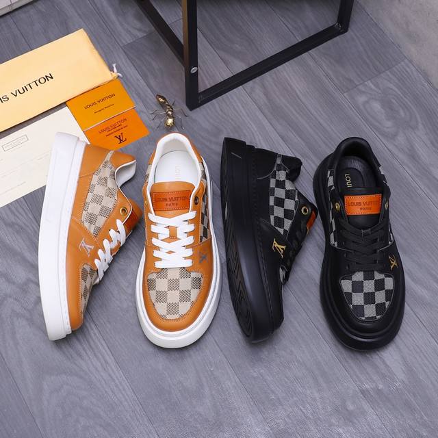 商品商标：Louis Vuitton 路易威登 休闲鞋 正码码数: 38-44 商品材料：精选 牛皮拼接透气织布鞋面 牛皮内里 原版大底